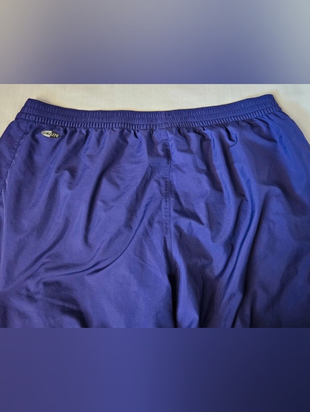 Vintage Y2K Adidas track windbreaker pants in a vibrant royal purple - Picture 2 of 4